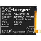 Battery For Nokia, 3.1a, Ta1140, Ta1141 3.8v, 2800mah - 10.64wh Batteries for Electronics Cameron Sino Technology Limited   