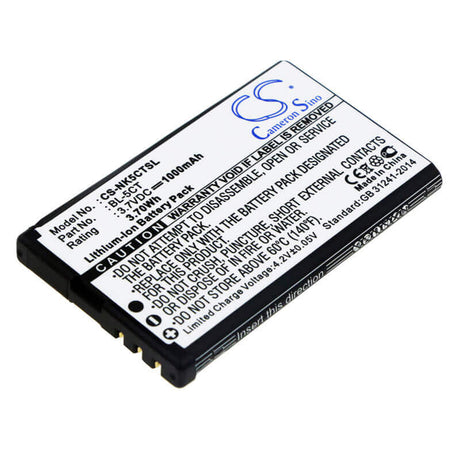 Battery For Nokia 5220 Xpressmusic, 6730, 6303 Classic 3.7v, 1000mah - 3.70wh Batteries for Electronics Cameron Sino Technology Limited   