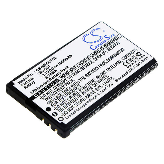 Battery For Nokia 5220 Xpressmusic, 6730, 6303 Classic 3.7v, 1000mah - 3.70wh Batteries for Electronics Cameron Sino Technology Limited   