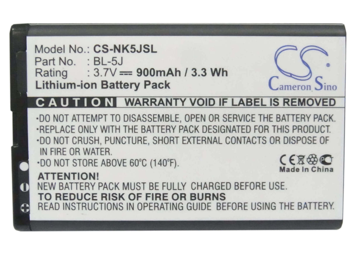 Battery For Nokia 5800, 5800t, 5800 Xpress Music 3.7v, 900mah - 3.33wh Batteries for Electronics Cameron Sino Technology Limited   