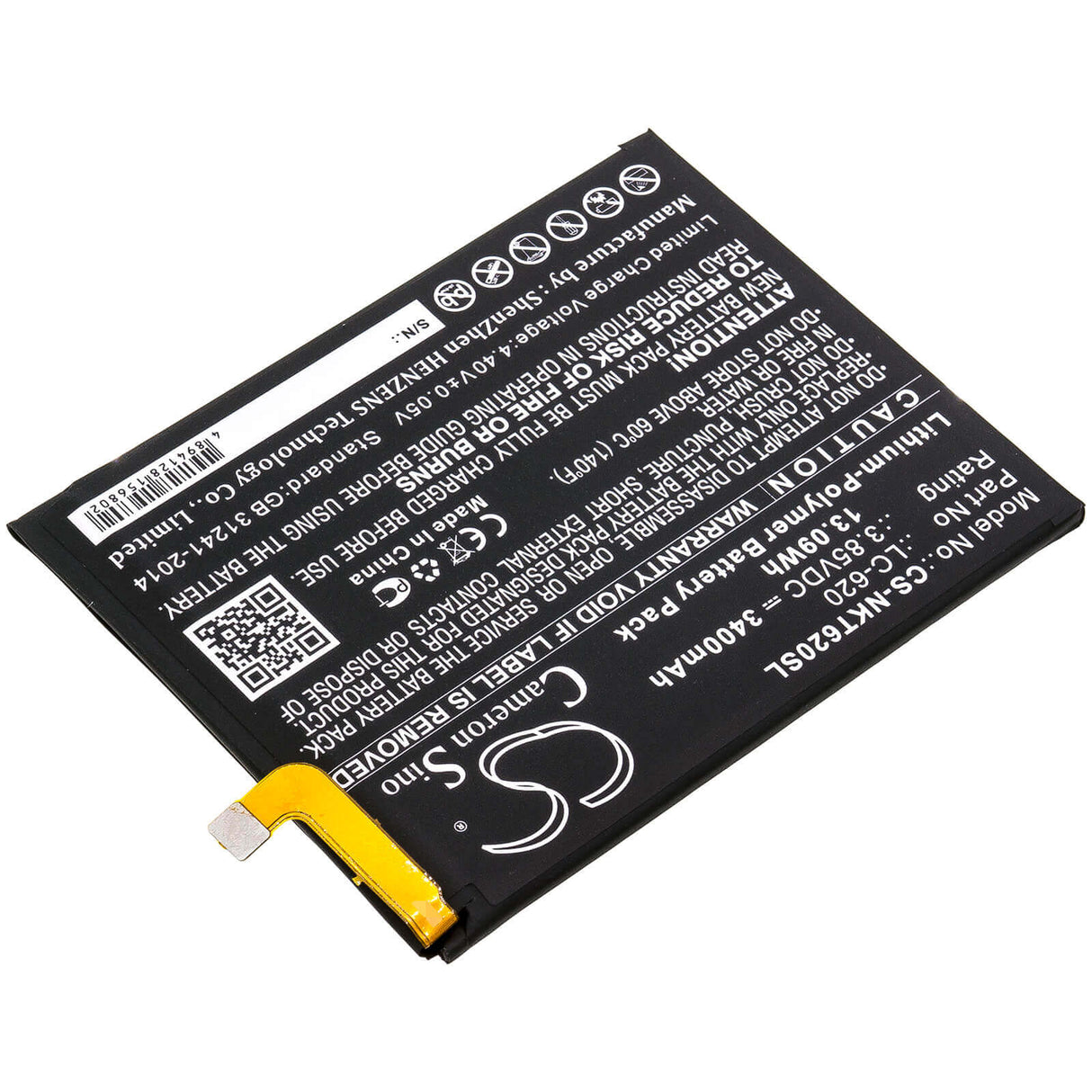 Battery For Nokia, 6.2, 3.85v, 3400mah - 13.09wh Batteries for Electronics Cameron Sino Technology Limited   