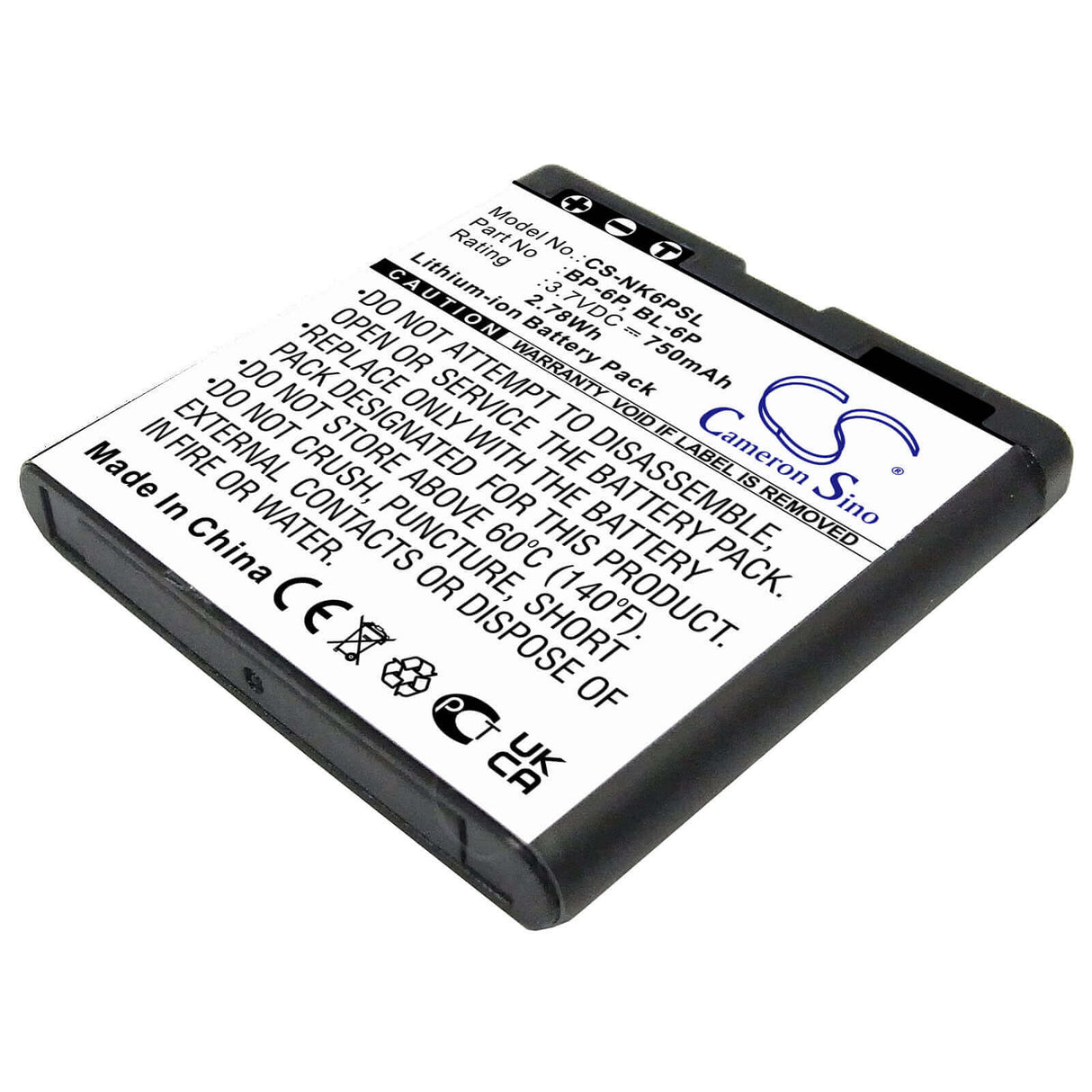 Battery For Nokia 6500, 6500c, 6500 Classic 3.7v, 830mah - 3.07wh Batteries for Electronics Cameron Sino Technology Limited   