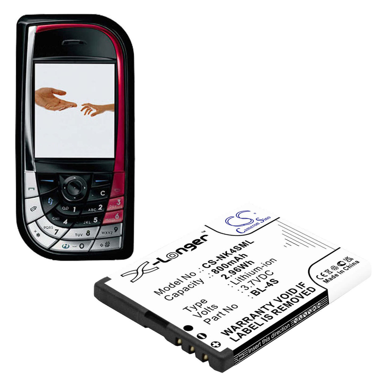 Battery For Nokia 7610, 7610s, 7610 Supernova 3.7v, 860mah - 3.18wh Mobile, SmartPhone Cameron Sino Technology Limited   