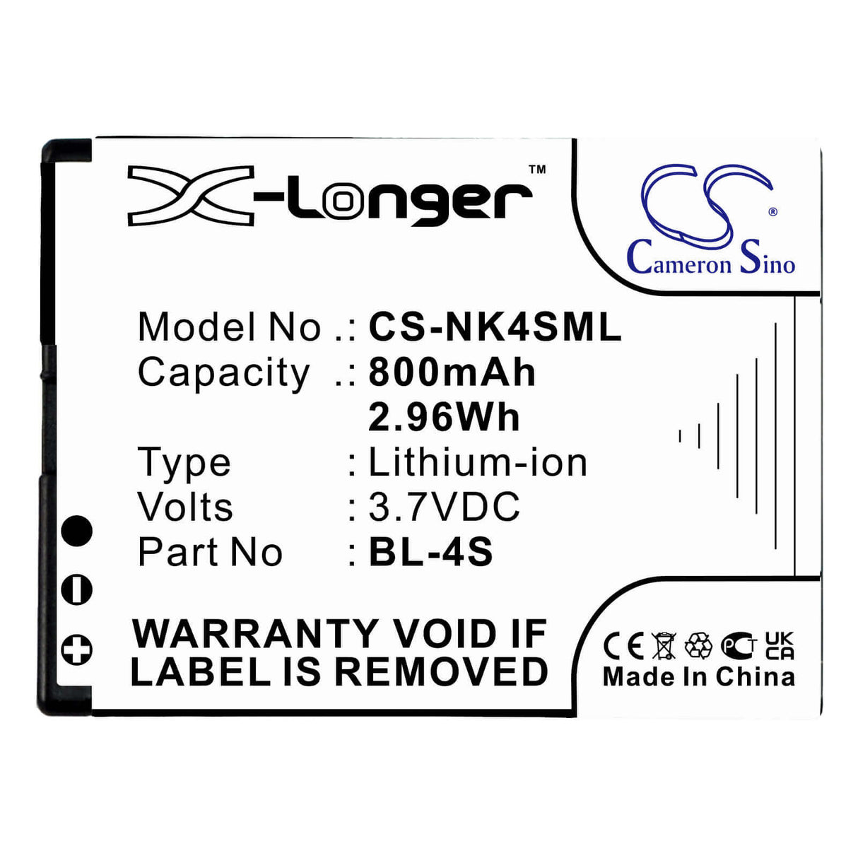 Battery For Nokia 7610, 7610s, 7610 Supernova 3.7v, 860mah - 3.18wh Mobile, SmartPhone Cameron Sino Technology Limited   