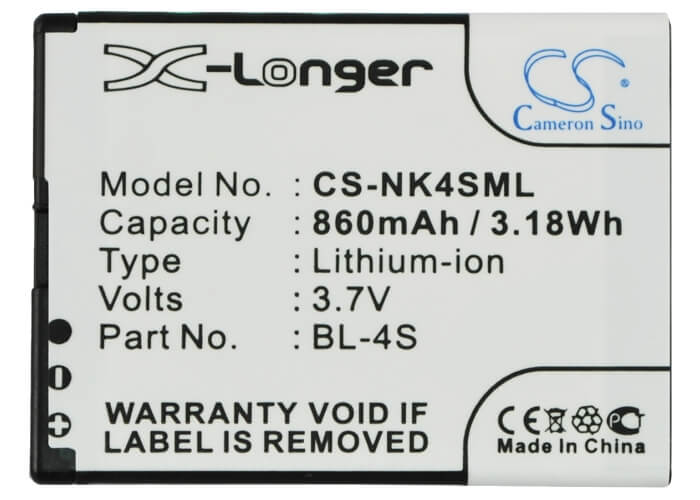 Battery For Nokia 7610, 7610s, 7610 Supernova 3.7v, 860mah - 3.18wh Batteries for Electronics Cameron Sino Technology Limited   