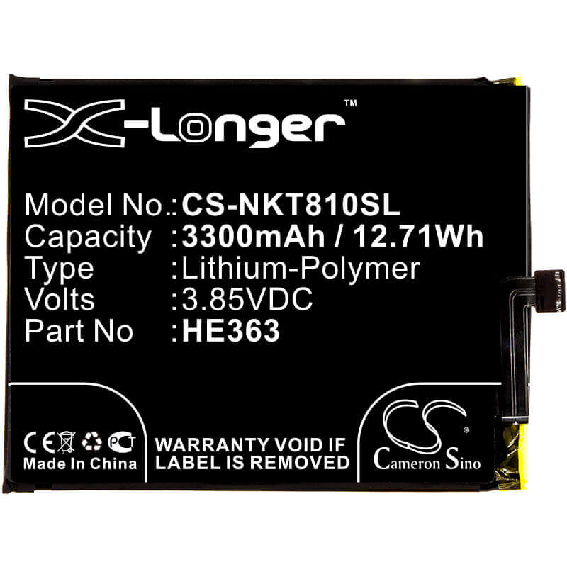 Battery For Nokia, 8.1, Ta-1119, Ta-1128, 3.85v, 3300mah - 12.71wh Batteries for Electronics Cameron Sino Technology Limited   