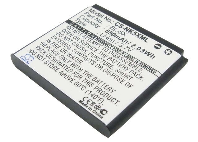 Battery For Nokia 8800, 8801, 8800 Sirocco 3.7v, 550mah - 2.04wh Batteries for Electronics Cameron Sino Technology Limited (Suspended)   