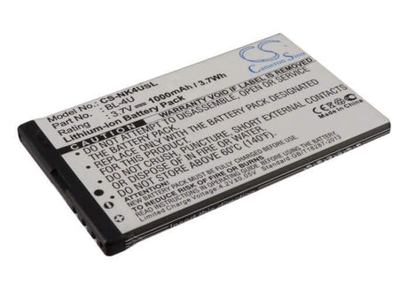 Battery For Nokia 8800 Arte, 8800 Sapphire Arte, 8800 Carbon Arte 3.7v, 1000mah - 3.70wh Mobile, SmartPhone Cameron Sino Technology Limited   