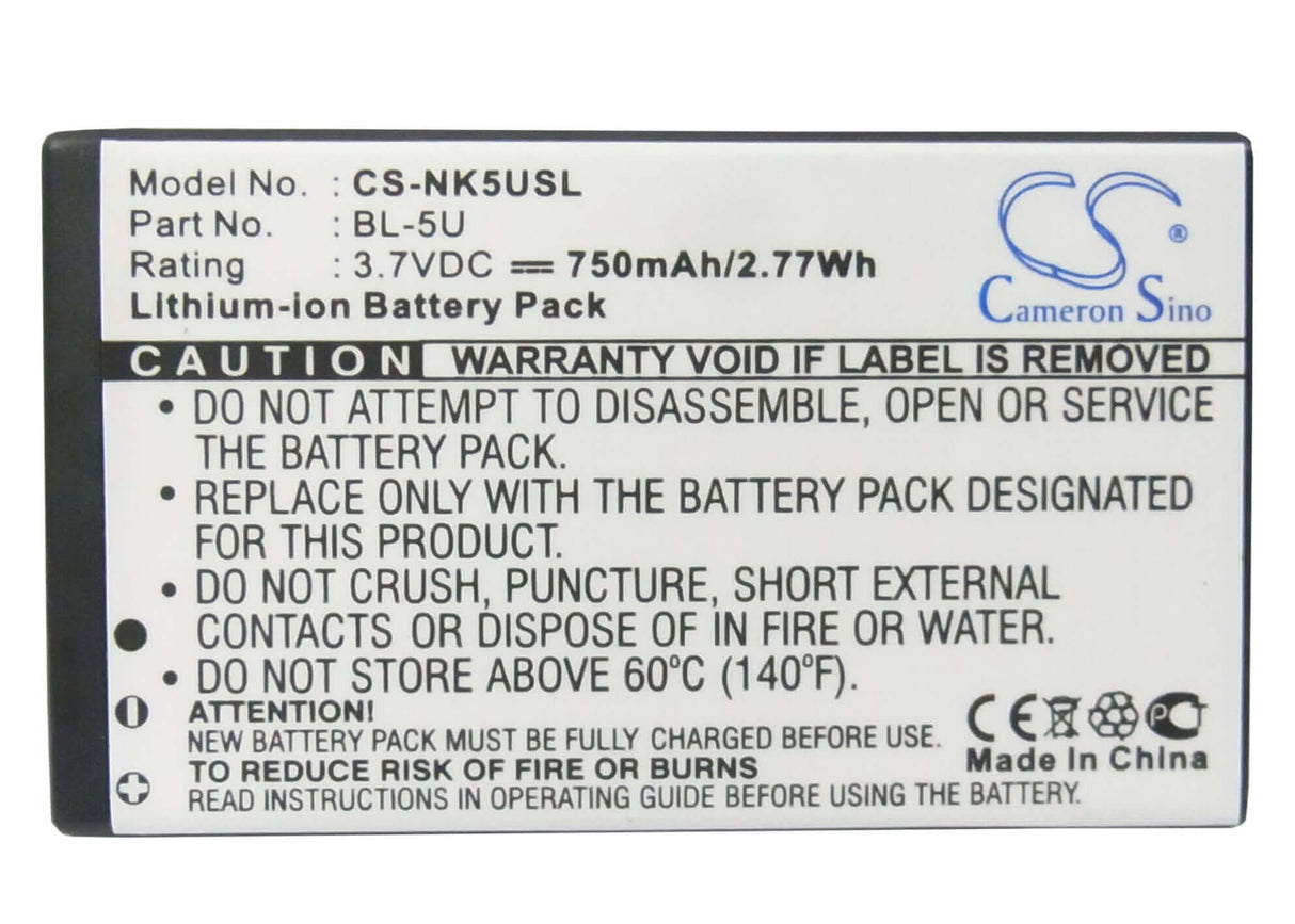 Battery For Nokia 8800e, 8900e, 8900i 3.7v, 750mah - 2.78wh Batteries for Electronics Cameron Sino Technology Limited   