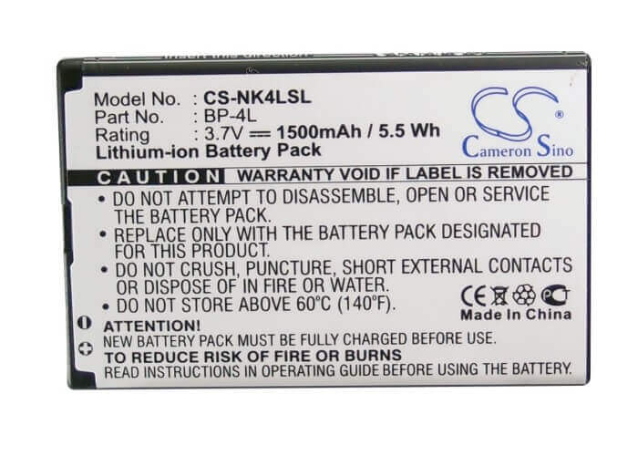 Battery For Nokia E90, E61i, E71 3.7v, 1500mah - 5.55wh Batteries for Electronics Cameron Sino Technology Limited   