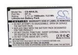 Battery For Nokia E90, E61i, E71 3.7v, 1500mah - 5.55wh Batteries for Electronics Cameron Sino Technology Limited   