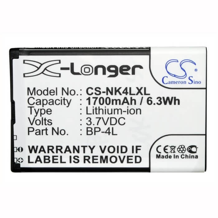 Battery For Nokia E90, E61i, E71 3.7v, 1700mah - 6.29wh Batteries for Electronics Cameron Sino Technology Limited   