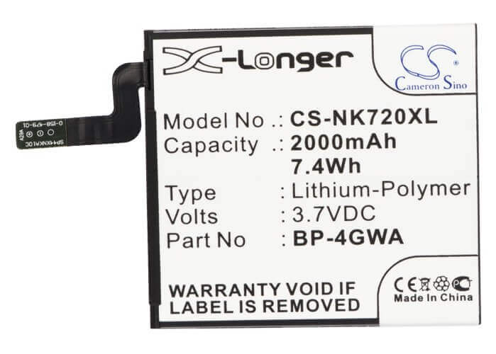 Battery For Nokia Lumia 625, Lumia 720, Lumia 720t 3.7v, 2000mah - 7.40wh Batteries for Electronics Cameron Sino Technology Limited   