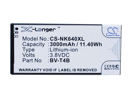 Battery For Nokia Lumia 640 Xl, Rm-1062, Rm-1063 3.8v, 3000mah - 11.40wh Mobile, SmartPhone Cameron Sino Technology Limited   