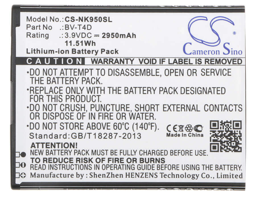 Battery For Nokia Lumia 950 Xl, Lumia 950 Xl Dual Sim, Cityman 3.9v, 2950mah - 11.51wh Batteries for Electronics Cameron Sino Technology Limited   