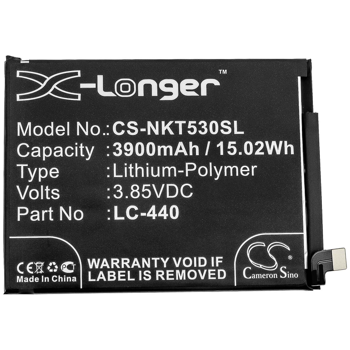 Battery For Nokia, Nokia 5.3, Ta-1234 3.85v, 3900mah - 15.02wh Batteries for Electronics Cameron Sino Technology Limited   