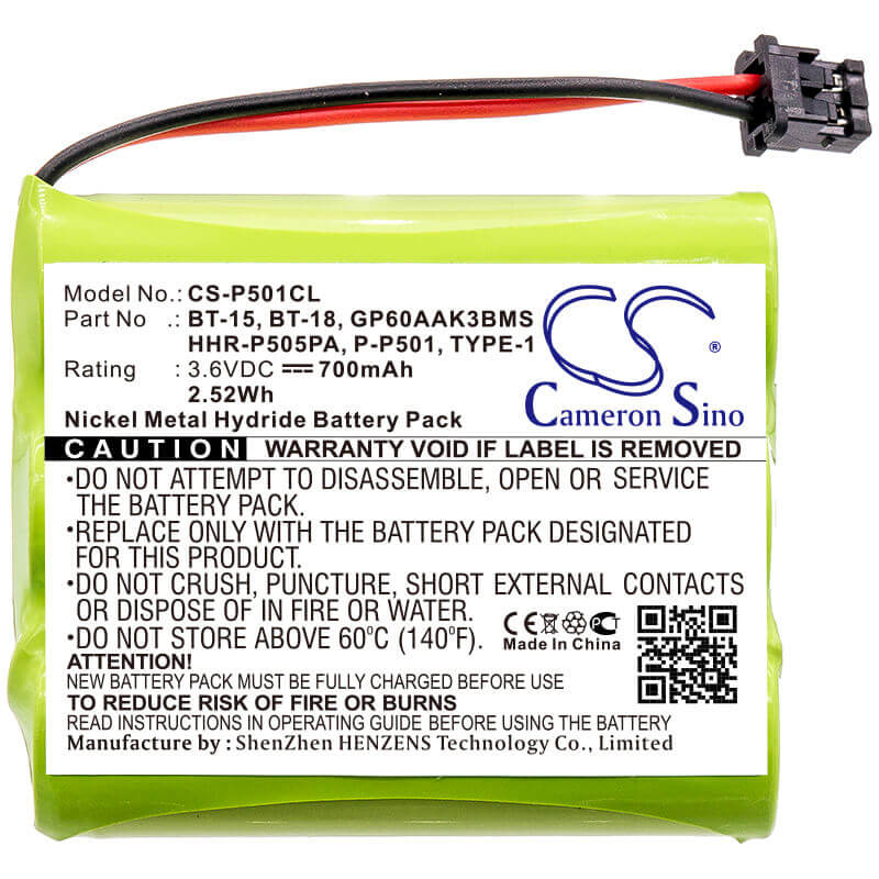 Battery For Northwestern Bell, 255, 32001, 32011, 3.6v, 700mah - 2.52wh Cordless Phone Cameron Sino Technology Limited (Cordless Phone)   