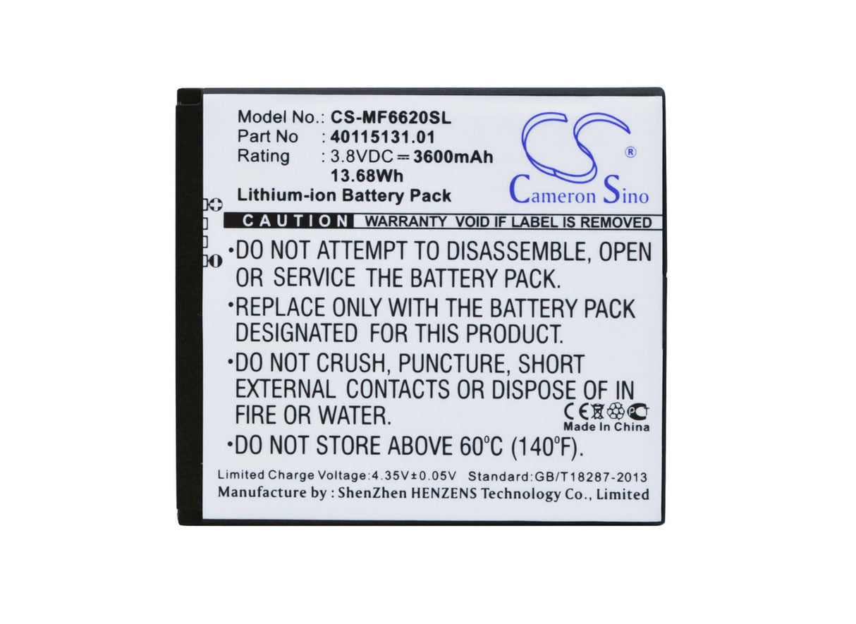 Battery For Novatel Wireless Jetpack Mifi 6620l, Mifi 6620l, Mifi 6630l 3.8v, 3600mah - 13.68wh Hotspot Cameron Sino Technology Limited   