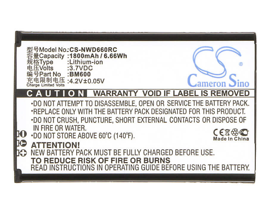 Battery For Nubia Wd660 3.7v, 1800mah - 6.66wh Hotspot Cameron Sino Technology Limited   