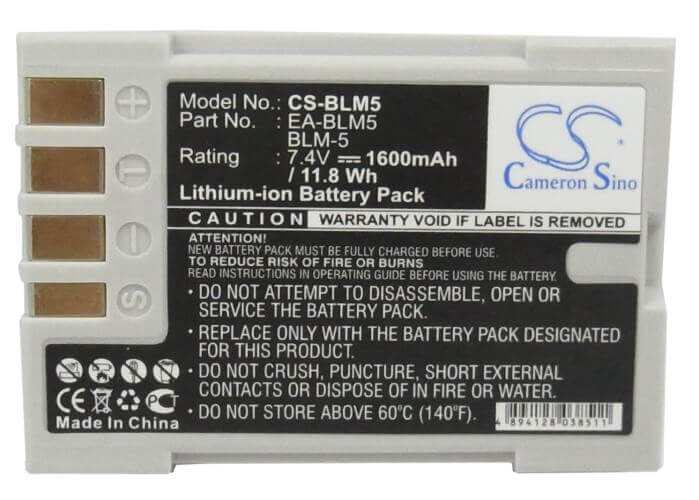 Battery For Olympus E3, E30, E5 7.4v, 1600mah - 11.84wh Camera Cameron Sino Technology Limited   