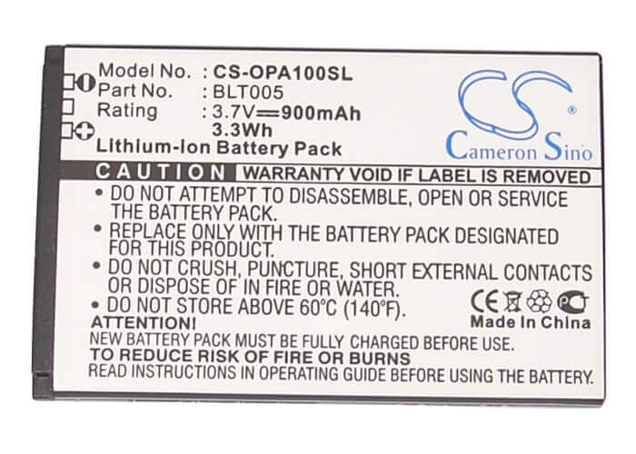 Battery For Oppo A100, A520, A125 3.7v, 900mah - 3.33wh Mobile, SmartPhone Cameron Sino Technology Limited   