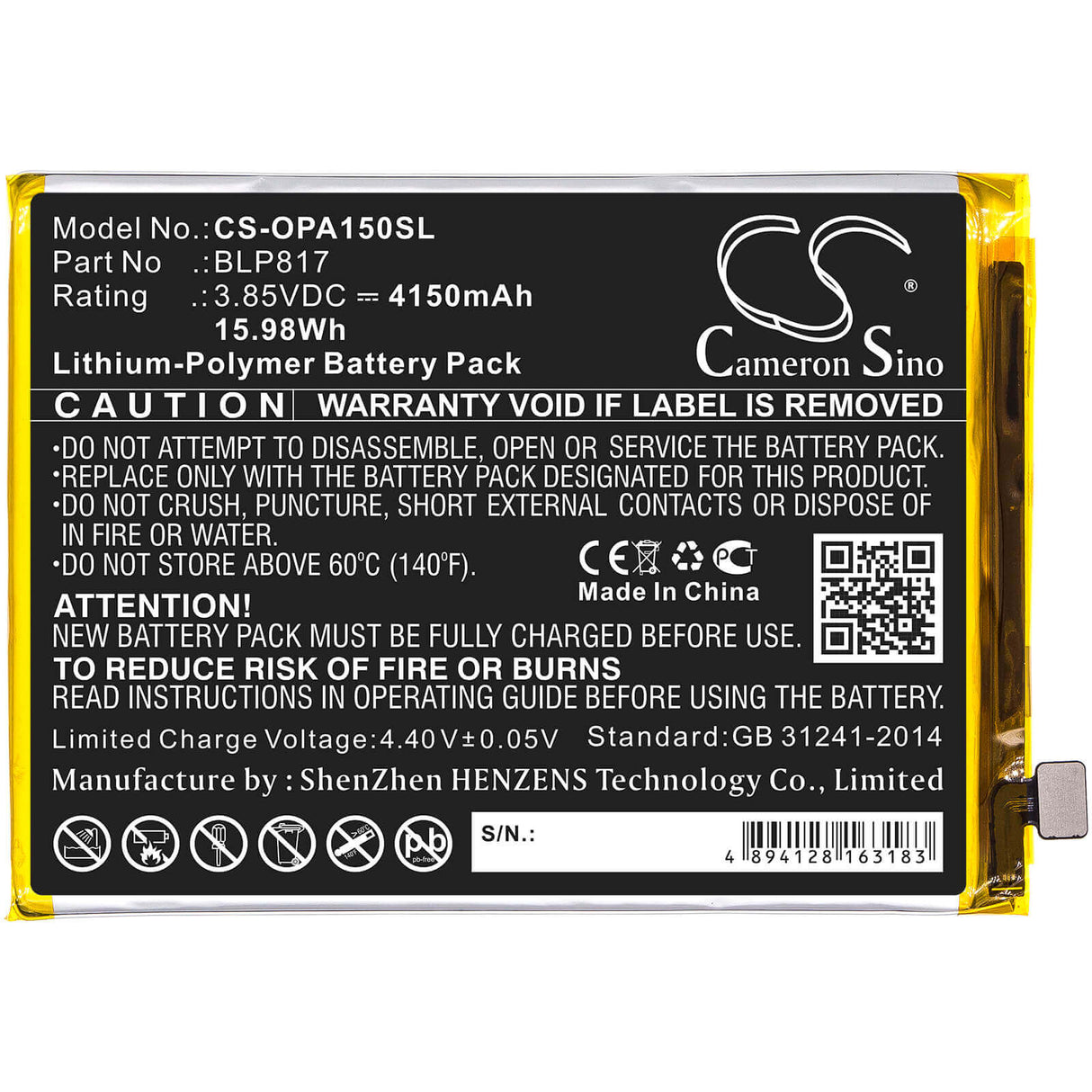 Battery For Oppo, A15, A15, 2020 3.85v, 4150mah - 15.98wh Mobile, SmartPhone Cameron Sino Technology Limited   