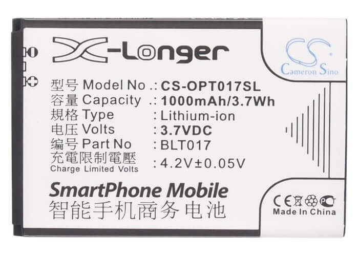 Battery For Oppo A613, A615, A617 3.7v, 1000mah - 3.70wh Mobile, SmartPhone Cameron Sino Technology Limited   