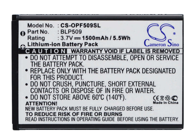 Battery For Oppo F29 3.7v, 1500mah - 5.55wh Mobile, SmartPhone Cameron Sino Technology Limited   