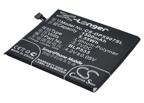 Battery For Oppo Finder, X907 3.7v, 1500mah - 5.55wh Mobile, SmartPhone Cameron Sino Technology Limited   