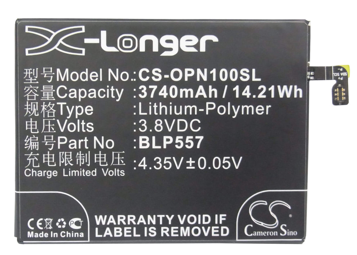 Battery For Oppo N1, N1t, N1w 3.8v, 3740mah - 14.21wh Mobile, SmartPhone Cameron Sino Technology Limited   