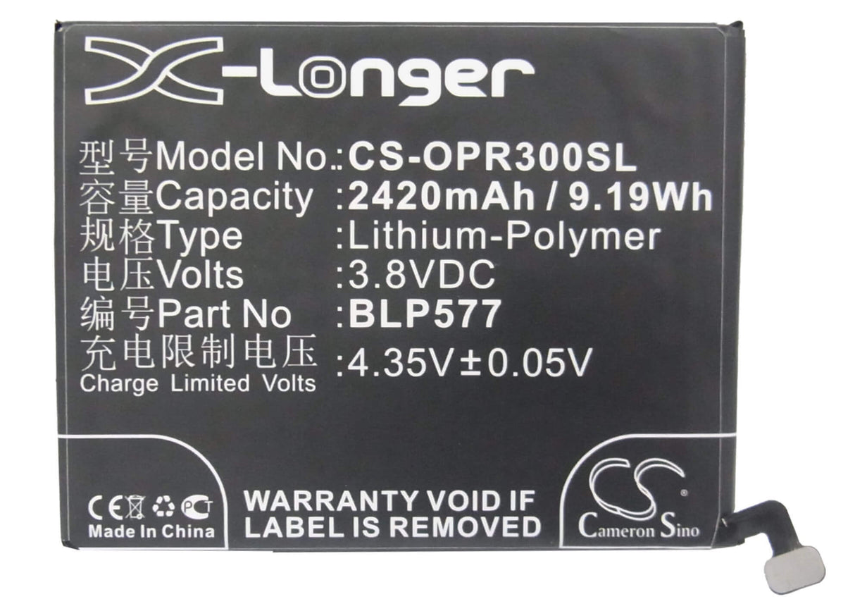 Battery For Oppo R3, N7005, R7005 3.8v, 2420mah - 9.20wh Mobile, SmartPhone Cameron Sino Technology Limited   