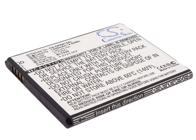 Battery For Oppo R815t, R821t, R833t 3.7v, 1250mah - 4.63wh Mobile, SmartPhone Cameron Sino Technology Limited   