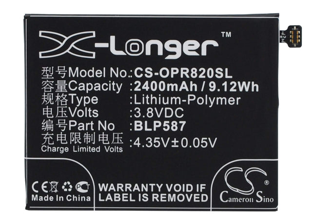 Battery For Oppo R8200, R8205, R8207 3.8v, 2400mah - 9.12wh Mobile, SmartPhone Cameron Sino Technology Limited   