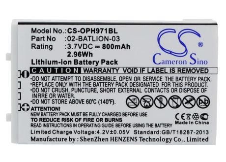 Battery For Opticon Opl-9700, Opl-9712, Opl-9723 3.7v, 800mah - 2.96wh Barcode Scanner Cameron Sino Technology Limited   