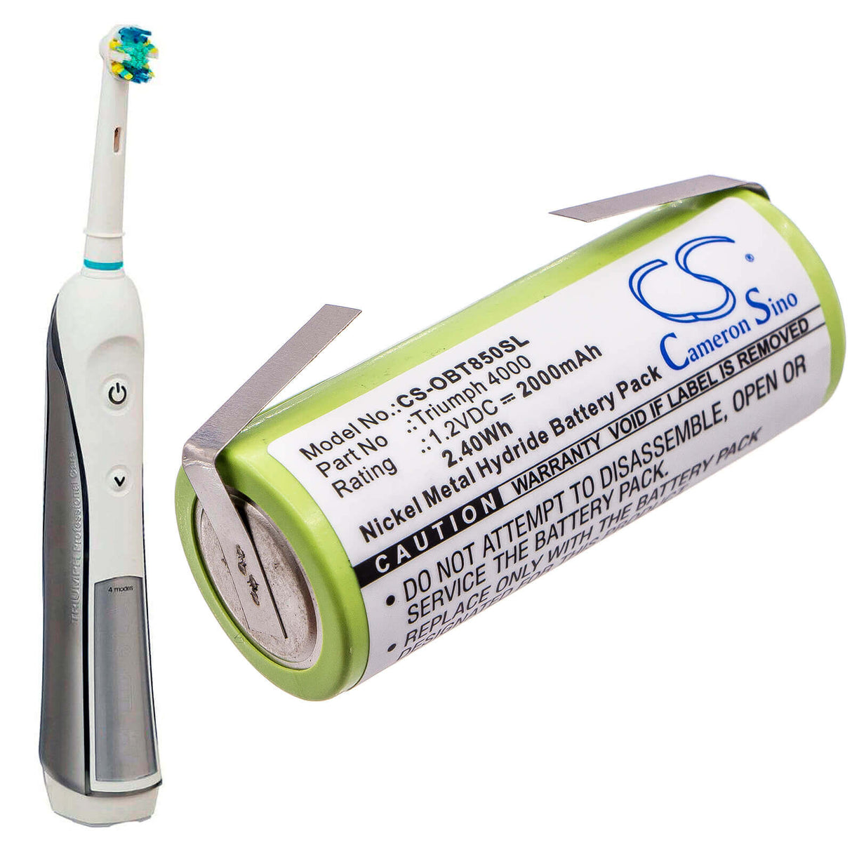 Battery For Oral-b, Triumph 4000 1.2v, 2000mah - 2.40wh Toothbrush Cameron Sino Technology Limited   