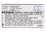 Battery For Oregon Scientific Tp391, Tp393 3.7v, 800mah - 2.96wh Two-Way Radio Cameron Sino Technology Limited (Suspended)   