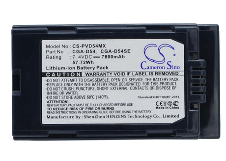 Battery For Panasonic Ag-dvc180a, Ag-dvc30, Ag-dvc30e, Ag-dvc32, 7.4v, 7800mah - 57.72wh Batteries for Electronics Cameron Sino Technology Limited   