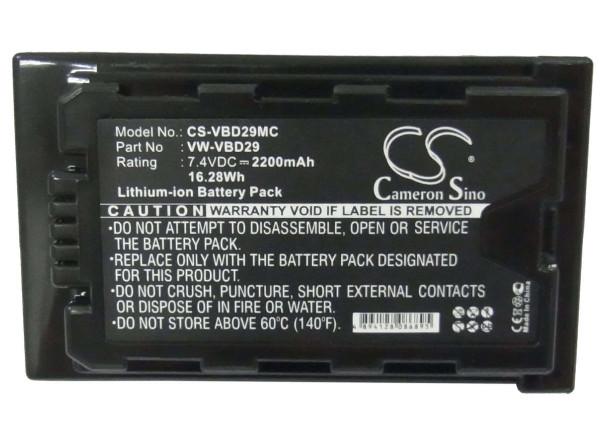 Battery For Panasonic Aj-px298mc, Hc-mdh2, Hdc-mdh2gk 7.4v, 2200mah - 16.28wh Batteries for Electronics Cameron Sino Technology Limited   