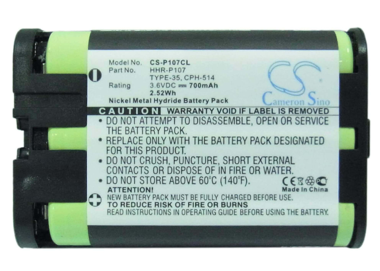 Battery For Panasonic, Bb-gt1500, Bb-gt1502, Bb-gt1520, Bb-gt1522, 3.6v, 700mah - 2.52wh Cordless Phone Cameron Sino Technology Limited (Cordless Phone)   