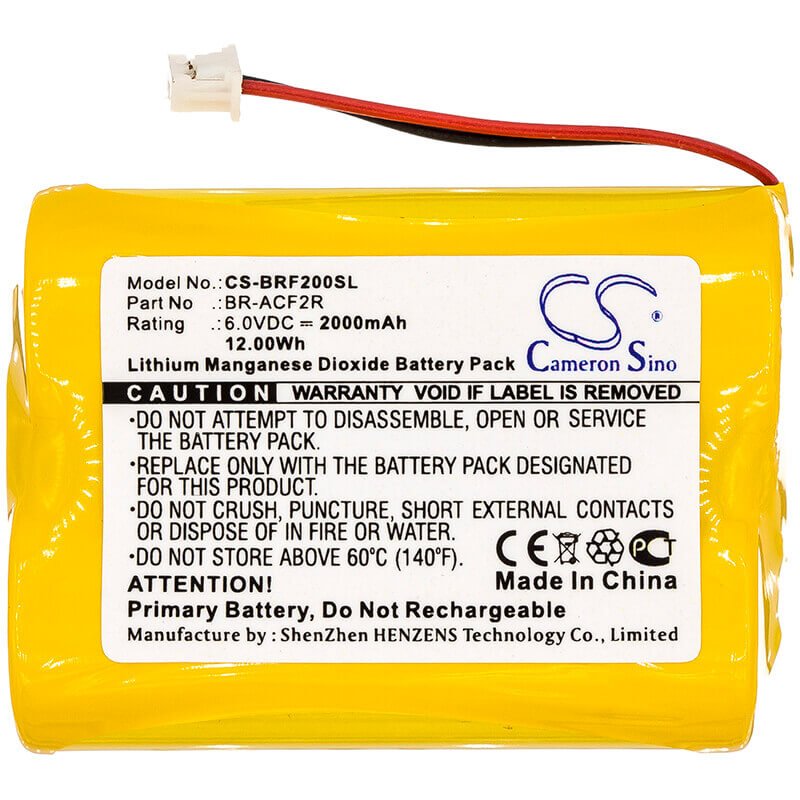 Battery For Panasonic, Br-acf2r, Note, Primary Battery 6v, 2000mah - 12.00wh PLC Cameron Sino Technology Limited   