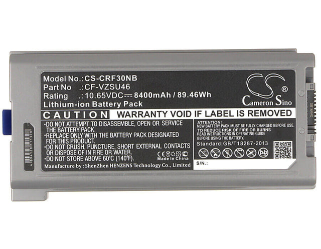 Notebook battery For Panasonic, Cf-30, Cf-30ctqazbm, Cf-31 10.65v, 8400mah - 89.46wh Notebook, Laptop Cameron Sino Technology Limited   