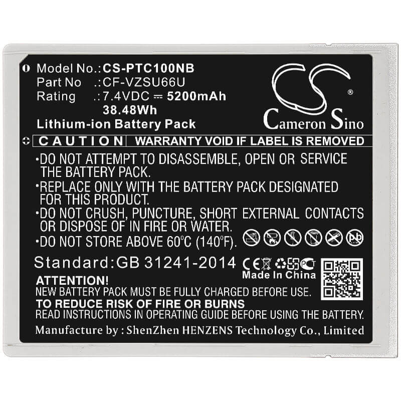 Battery For Panasonic, Cf-c1ad06gde, Cf-c1at01gge, Toughbook Cf-c1 7.4v, 5200mah - 38.48wh Batteries for Electronics Cameron Sino Technology Limited (Suspended)   