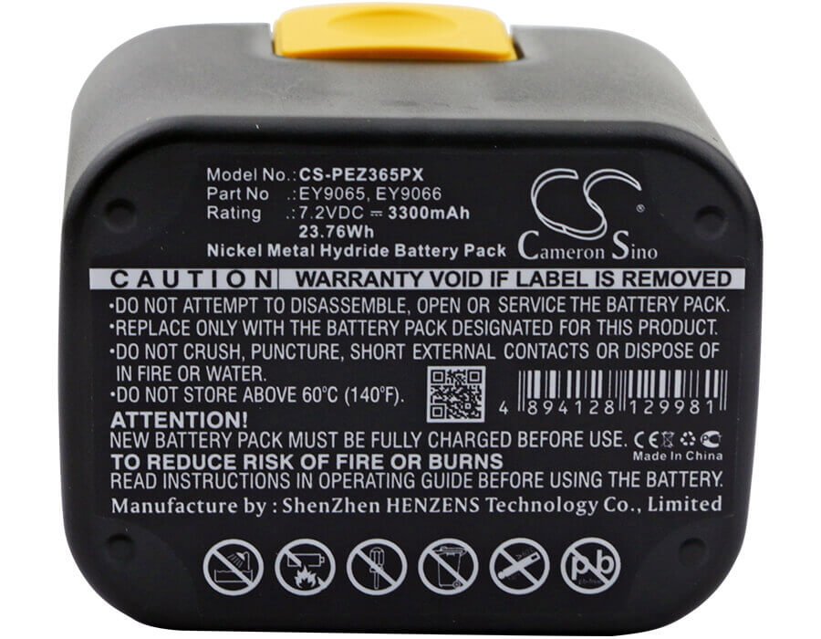 Battery For Panasonic, Ey3653, Ey3653cq, Ey3654, Ey3654cq 7.2v, 3300mah - 23.76wh Batteries for Electronics Cameron Sino Technology Limited   