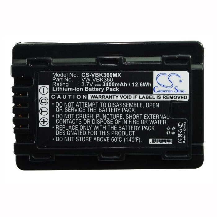 Battery For Panasonic Hc-v10, Hc-v100, Hc-v100m, Hc-v500, 3.7v, 3400mah - 12.58wh Batteries for Electronics Cameron Sino Technology Limited   