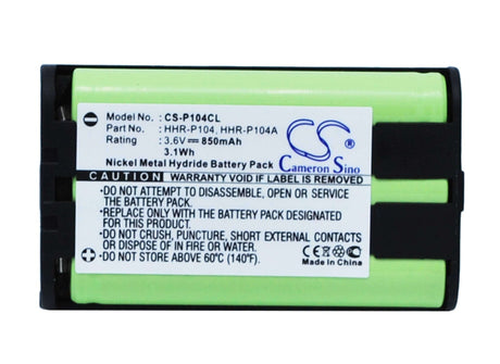 Battery For Panasonic, Hhr-p104, Hhr-p104a, P104a/1b, 3.6v, 850mah - 3.06wh Batteries for Electronics Cameron Sino Technology Limited   