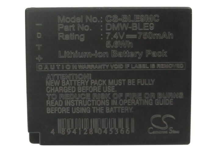 Battery For Panasonic Lumix Dmc-gf6x, Lumix Dmc-dmc-s6k, 7.4v, 750mah - 5.55wh Batteries for Electronics Cameron Sino Technology Limited   