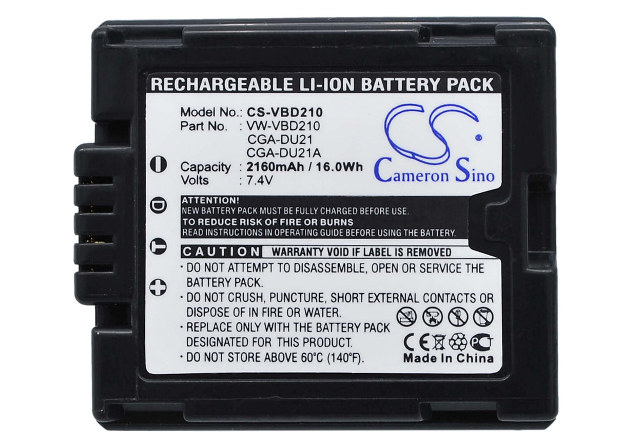 Battery For Panasonic Nv-gs100k, Nv-gs11, Nv-gs120k, Nv-gs17ef-s, 7.4v, 2160mah - 15.98wh Batteries for Electronics Cameron Sino Technology Limited   