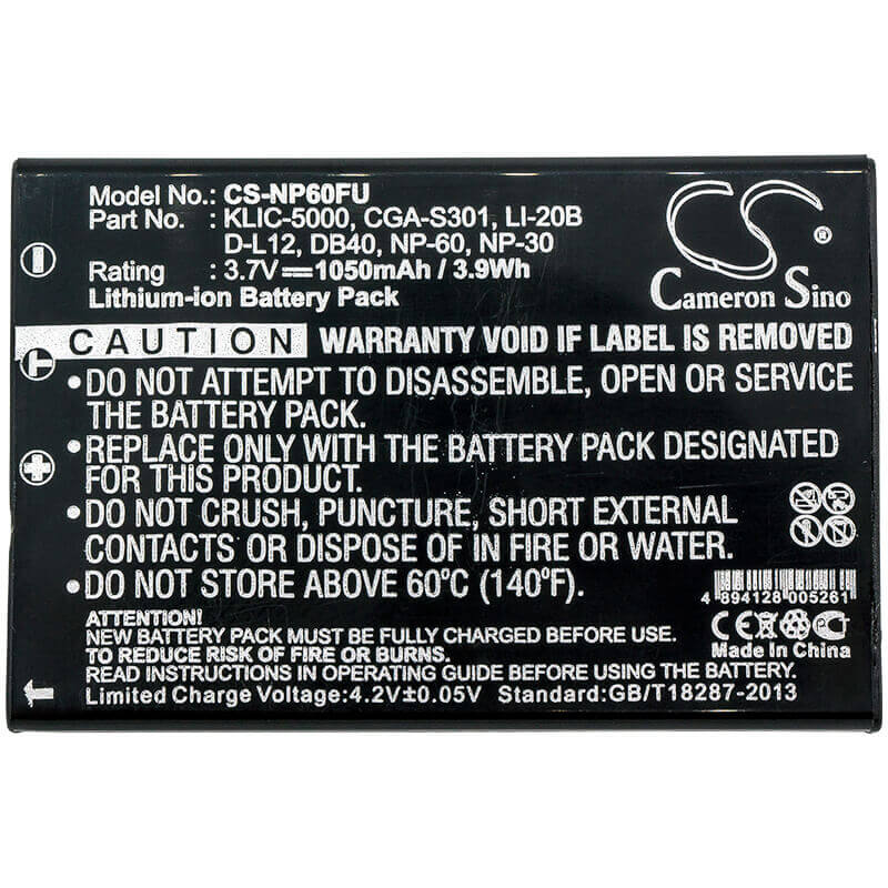 Battery For Panasonic Sv-as3, Sv-as3a, Sv-av10, Sv-av100, 3.7v, 1050mah - 3.89wh Batteries for Electronics Cameron Sino Technology Limited   