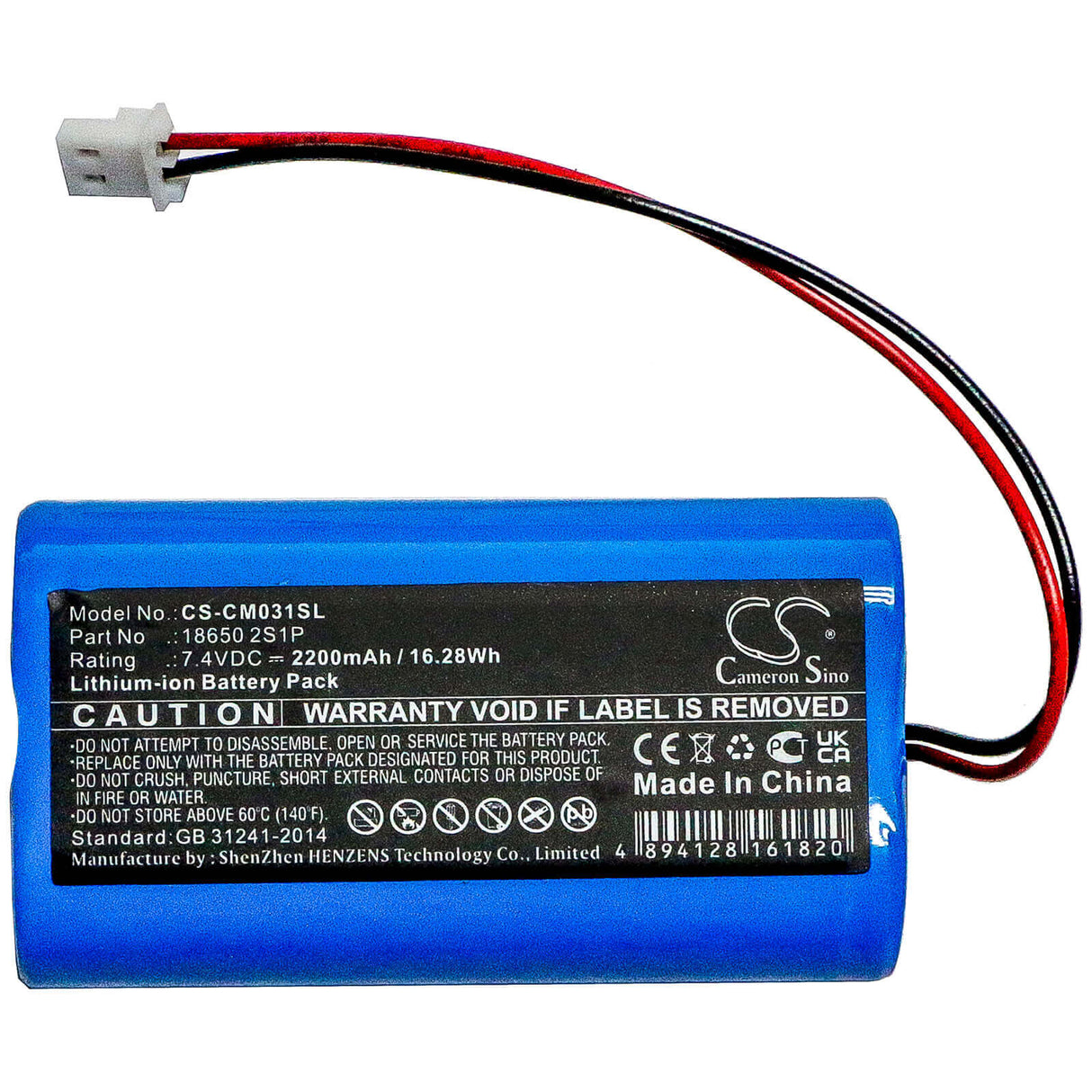 Battery For Part Number, Custom Battery Packs, 18650 2s1p 7.4v, 2200mah - 16.28wh Batteries for Electronics Cameron Sino Technology Limited   