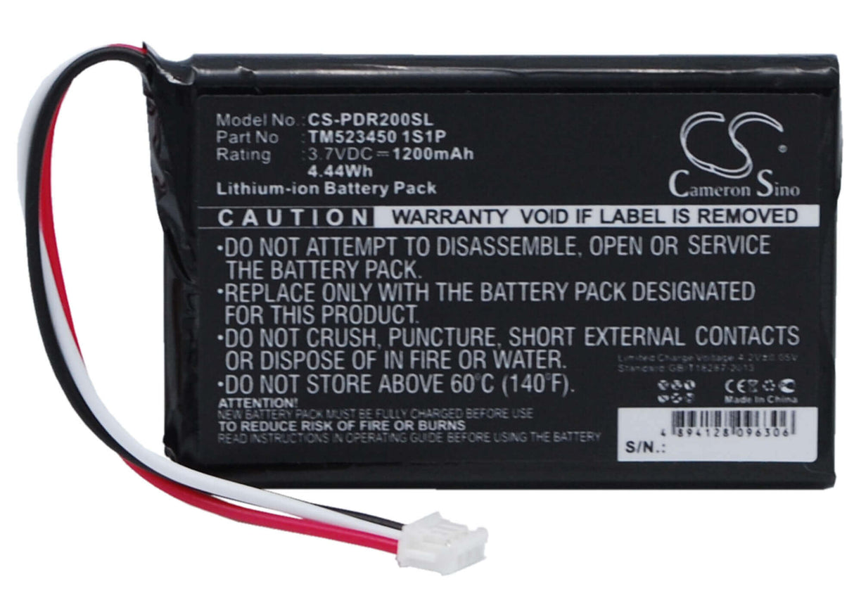 Battery For Pharos Drive Gps 200, Pdr200, 3.7v, 1200mah - 4.44wh GPS, Navigator Cameron Sino Technology Limited   